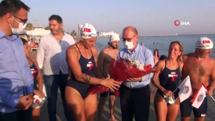 KKTC’den Mersin’e barış için 38 saat ve 100 km kulaç attılar