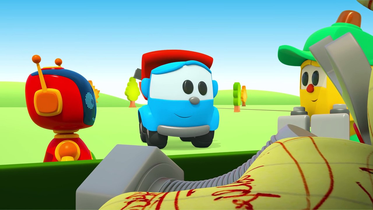 Dessin animé pour enfants. Léo le camion. Le camion poubelle