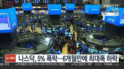 나스닥, 5% 폭락…6개월만에 최대폭 하락