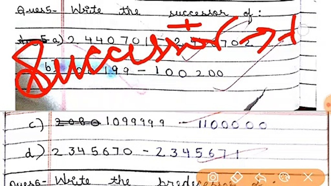 Whole Numbers chapter 2 Exercise 2.1 class 6th maths
