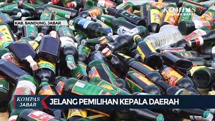 Belasan Botol Miras & Ribuan Liter Tuak Dimusnahkan