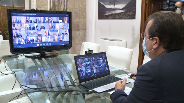 Vara en la videoconferencia de Sánchez con presidentes autonómicos