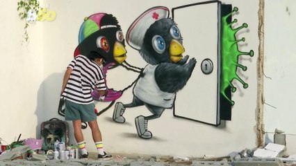 Artist Makes Street Art Depicting Healthcare Workers as Birds Battling Coronavirus!