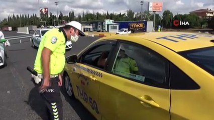 Çamlıca Gişeleri'nde ticari araçlara Covid-19 denetimi