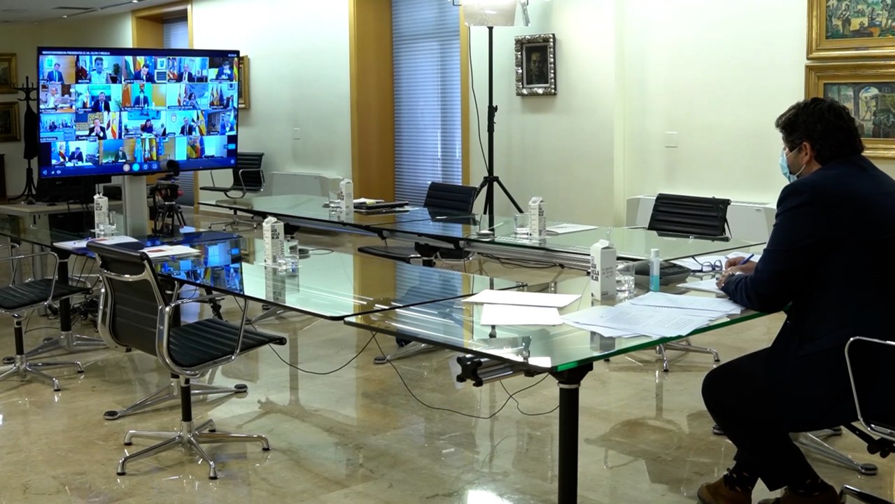 López Miras participa en la reunión telemática de dirigentes autonómicos