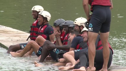 Immersion avec les joueurs du SMCaen lors de l'après-midi à Eole Aventure (03/09/2020)
