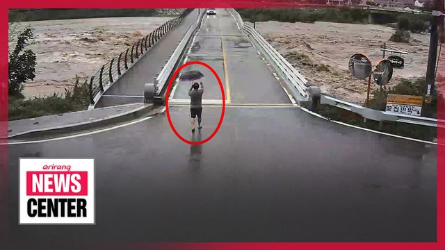 Driver saved from collapsing bridge thanks to local hero