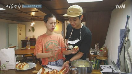 우식 식빵(?)에 감자샐러드 듬뿍 올려♡ 그라탱과 함께 와앙~!