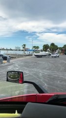 Boat Falls off Trailer While Backing Down Ramp
