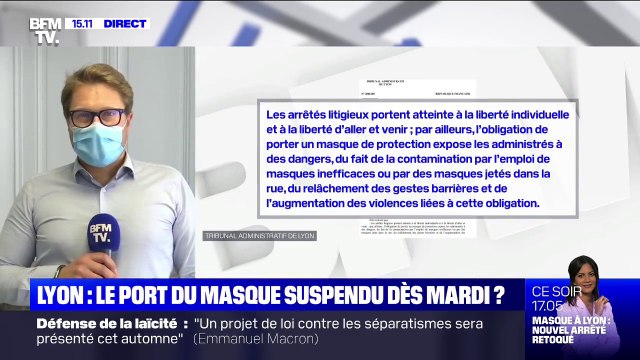 Lyon: l'arrêté rendant le port du masque obligatoire à l'extérieur retoqué