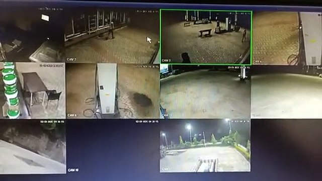 पेट्रोल पंप परचोरी की वारदात सीसीटीवी कैमरे में कैद