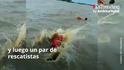 El angustiante rescate en la India a hombre en medio de una inundación