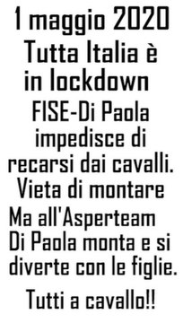 1 maggio 2020 Marco Di Paola a cavallo asper team