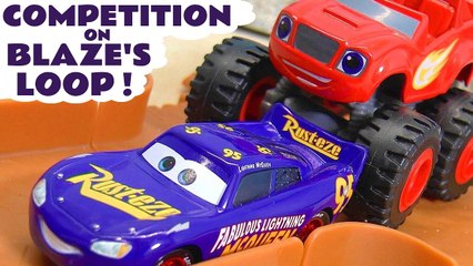 Hot Wheels Blaze Loop Challenge with Disney Pixar Cars 3 Lightning McQueen versus Funny Funlings in this Family Friendly Full Episode English Toy Story for Kids from a Kid Friendly Family Channel