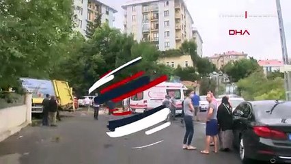 Sarıyer'de çöp kamyonu evin bahçesine girdi