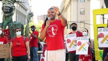 Demonstrators in New York protest City's plan for re-opening public schools