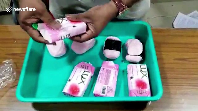 Indian officials find soap bars containing 50K US dollars of smuggled gold