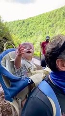 Little Girl's Reaction on her First Waterfall