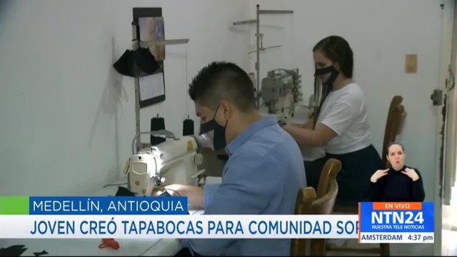 Diseñadora de modas colombiana creó tapabocas para personas con discapacidad auditiva