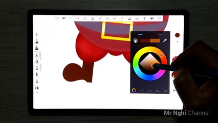 How to  draw simple Santa Claus on Galaxy Tab S6 | Mr Nghi Channel