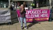 Anti-racism activists gather in support of migrant crossings