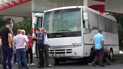 Ataşehir’de akaryakıt istasyonunda yanan araç paniğe neden oldu