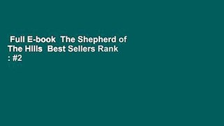 Full E-book  The Shepherd of The Hills  Best Sellers Rank : #2