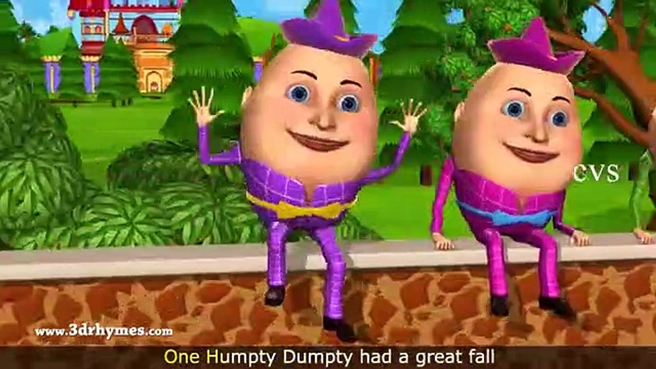 Humpty Dumpty Nursery Rhyme - 3D Animation English Rhymes for children ...