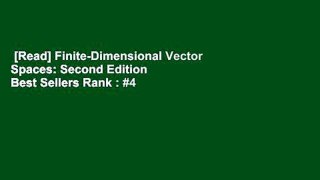 [Read] Finite-Dimensional Vector Spaces: Second Edition  Best Sellers Rank : #4