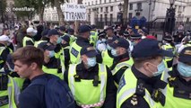 Police break up protests and make arrests in London - citing Coronavirus legislation