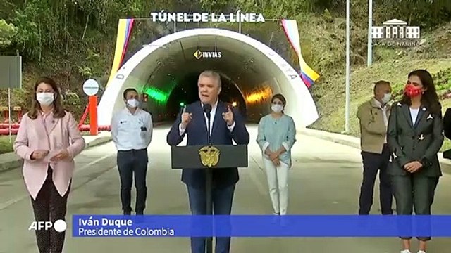 Colombia inaugura túnel que atraviesa Cordillera de los Andes