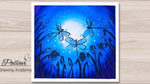 How to draw butterfly in moonlight __ Easy Acrilic Painting__ Pallavi Drawing Ac