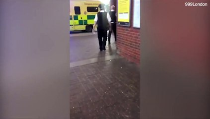 Police vans surround West Ham Underground station in London