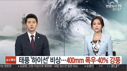 태풍 '하이선' 비상…400mm 폭우·40㎧ 강풍