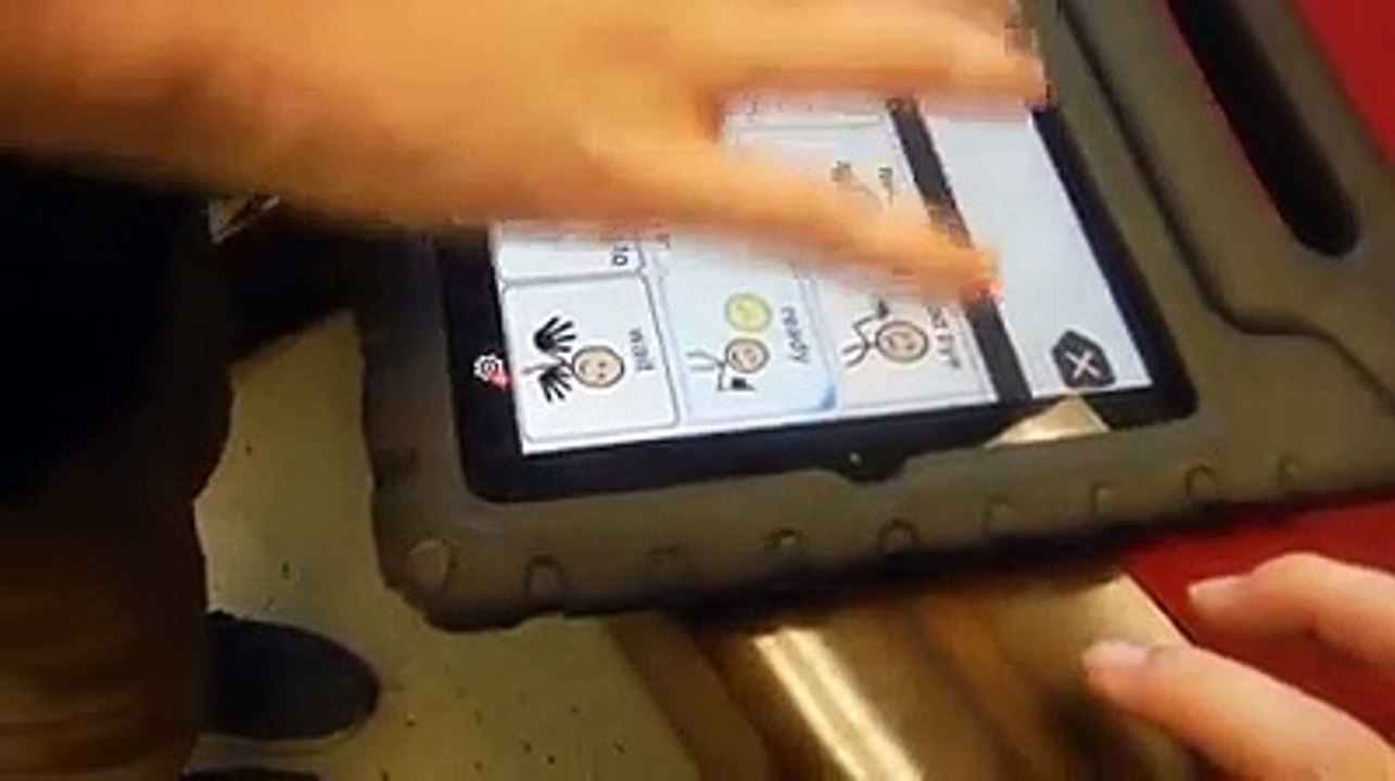 Using Proloquo2go to aknowledge we need to be with staff