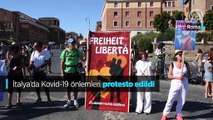 İtalya'da Kovid-19 önlemleri protesto edildi
