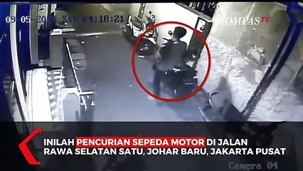 Aksi Maling Motor Terekam CCTV