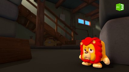 الأسد المكعب داخل الصندوق الخشبي