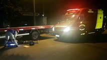 Motociclista atinge caminhão estacionado no Bairro Alto Alegre