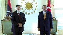 Cumhurbaşkanı Erdoğan, Libya Ulusal Mutabakat Hükümeti Başkanlık Konseyi Başkanı Fayiz Es-Serrac’ı kabul etti