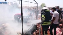 مصرع 3 أطفال في حريق بمخيم للنازحين بريف إدلب
