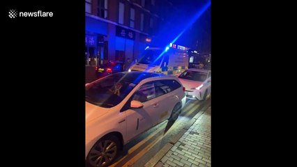 Emergency services arrive at scene of Birmingham stabbings