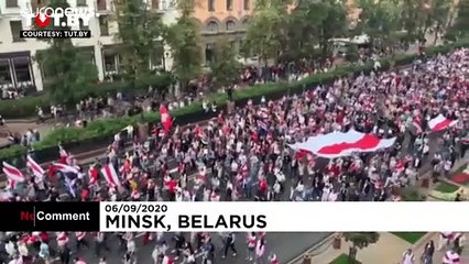 Belarus'ta Lukaşenko karşıtı on binlerce kişiden dev eylem | Video