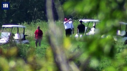 Trump hits the golf course as Biden attends church service