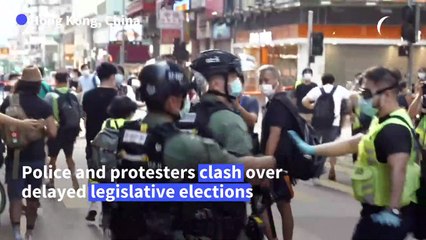 Hong Kong police swoop on postponed poll protests