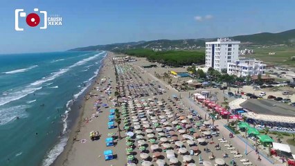 A RIDE WITH DRONE IN SPILLE BEACH, ALBANIA (NO COLOR EDITING)