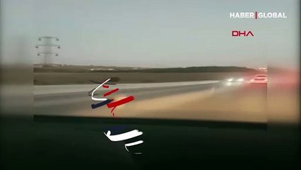 Trafiğe kapalı yolda şaşırtan kaza kamerada