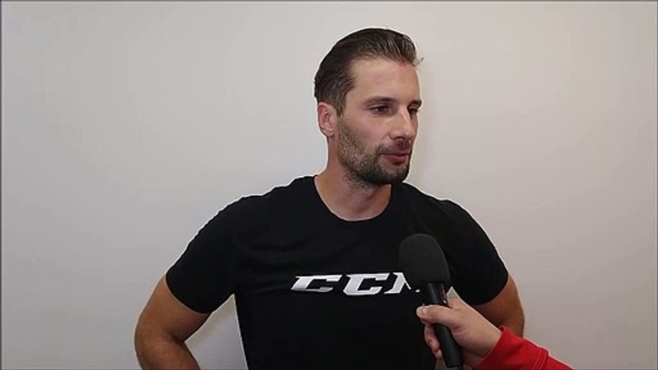 Blaž Gregorc (EN) - EC KAC - Pre-Game Comment (HK Olimpija Ljubljana)