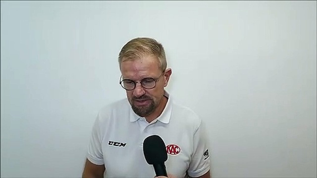 Petri Matikainen (EN) - EC KAC -  Post Game Comment (HK Olimpija Ljubljana)