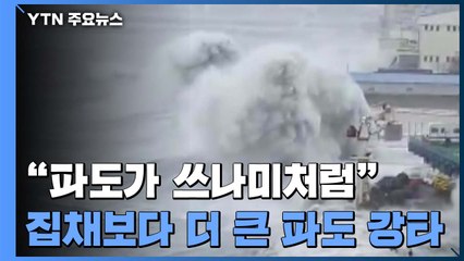 집채보다 더 큰 파도에 해안은 쑥대밭 / YTN